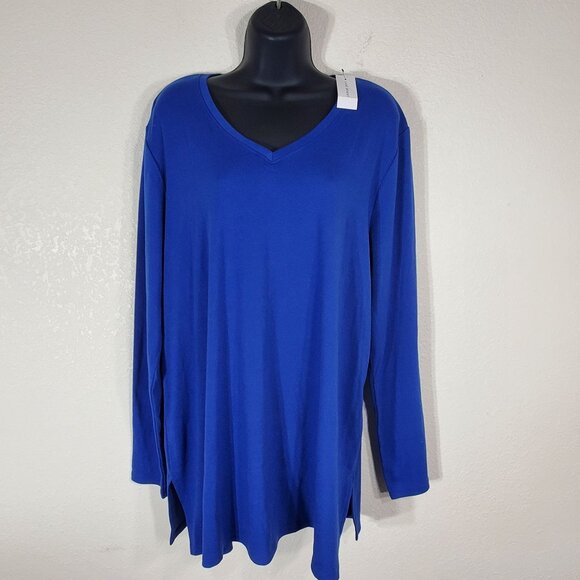 Lane Bryant Womens Blue Long Sleeve V-Neck Tunic Top Size 18/20 NWT - Picture 11 of 11